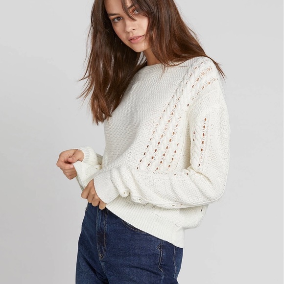 Volcom+Cable Bodied Crew+Sweater+Sz L Women’s